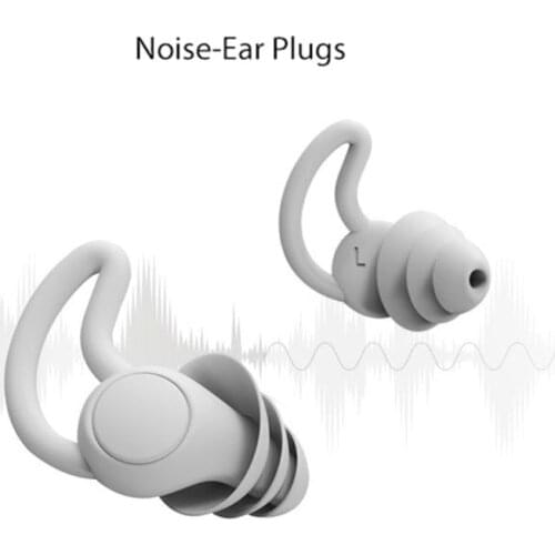 1Pair 2/3 Layer Soft Silicone Ear Plugs Tapered Sleep Noise Reduction Earplugs Sound Insulation Ear Protector