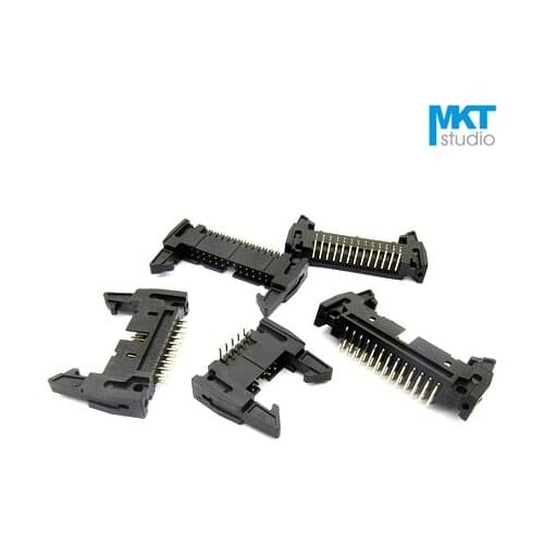 10Pcs 50P 2.54mm Pitch DC2 Male IDC Connector Socket Header ISP JTAG With Hook Horn Sample 2x25P