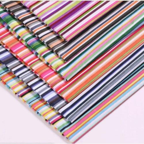 100X150cm Color Stripe Printed Polyester Fabrics By The Meter Sewing Tablecloth Pillow Plain Weave Accessories Meterial