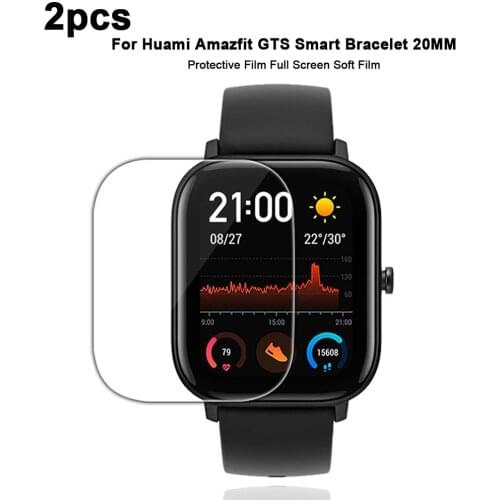 2pcs Soft Fibre Glass Protective Film Cover For Huami Amazfit GTS Watch For Huami Full Screen Protector Case For Amazfit GTS