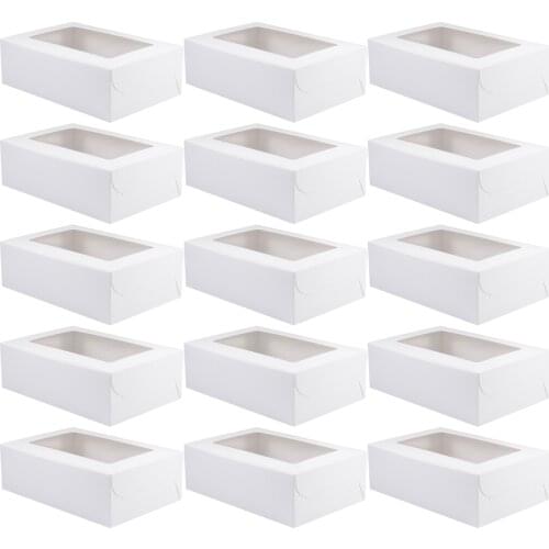 20pc 6 Cavities Cupcake Holder Box Muffin Cake Box With Window Paper Cake Container Dessert Box Cup Cake Boxes And Packaging Box