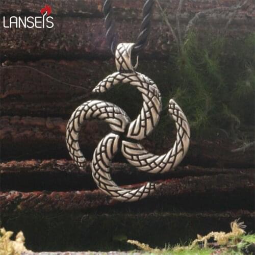 Lanseis 20pc Sun Symbol Fylfot Pendant Viking Jewelry Scandinavian Norse vintage men Necklace Viking Amulet handmade jewelry