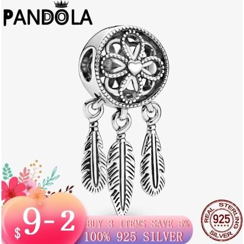 2021 new Sale Real 925 Sterling Silver Spiritual Dreamcatcher Beads Fit Original Pandora Bracelets DIY Jewelry Making For Women