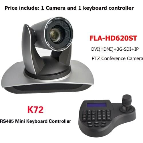 2MP IP DVI SDI PTZ Camera 20x Optical Zoom and Mini Controller Keyboard Joystick RS485 Protocol for Broadcasting Equipment