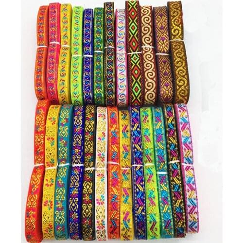7M Embroidery Lace Trim Ribbon Vintage Boho Lace Trim Clothes Bag Accessories Embroidered DIY Fabric HB21