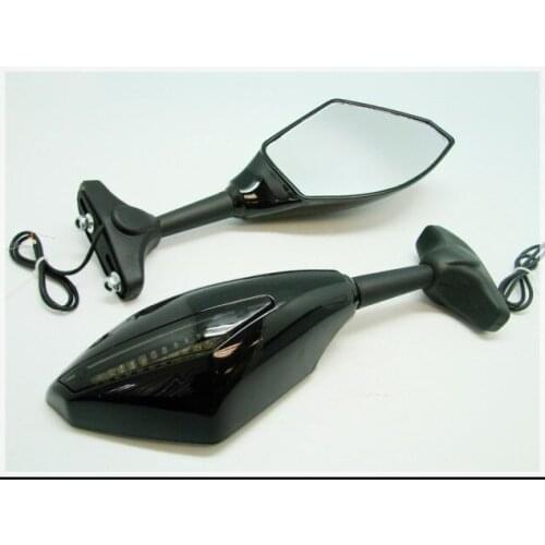 Freeshipping LED Turn Signals Integrated Mirrors for Kawasaki Ninja 250R 500 EX ZX6R ZX7 ZX9