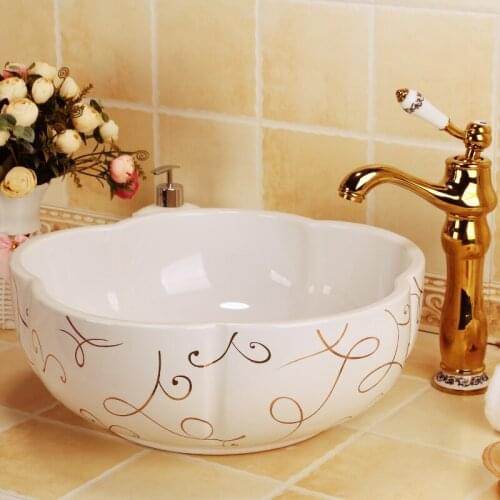 Jingdezhen Ceramic Art Bowl Washbowl Bathroom Lavabo Ceramic Counter Top Wash Basin Cloakroom Hand Painted Vessel bathroom Sink