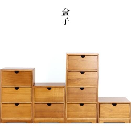 Japanese folk art wood storage box wooden drawer Desktop cosmetic gift jewelry storage box finishing debris box