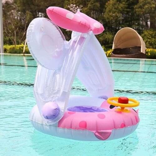 Baby Swimming Ring with Sunshade Pool Float Inflatable Swimming Circle Floating Kids Child Seat Swimming Pool Toys Summer Party