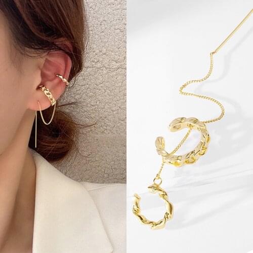 Ear Clip Studs Long Tassel Earrings For Women Birthday Girlfriend Best friend Gift 2021 Fashion Jewelry