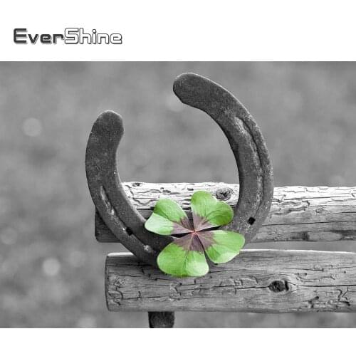 EverShine Scenery Paint With Diamonds Full Drill Square Diamond Embroidery Rhinestones Four-leaf Clover Diamond Mosaic Landscape