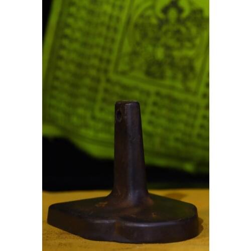 4"Tibet Temple Collection Old Bronze Hand beat Cha Cha Buddha Mould Green Tara Bodhisattva Model tool Town House Exorcism