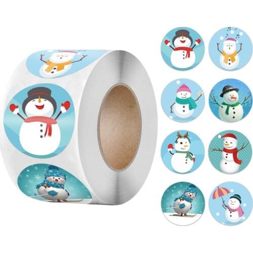 Xmas Kids Toy Gift Sticker Sealing Labels 500pcs/roll 1 Inch Handmade Envelope Thank You Cards Decoration Cute Handmade Sticker