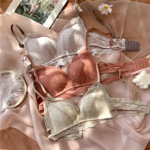 Women Underwear Set Sexy Full Lace Dress Female Push Up Cotton Bras Ladies Hollow Out Bralette Females Underwear And Lingerie