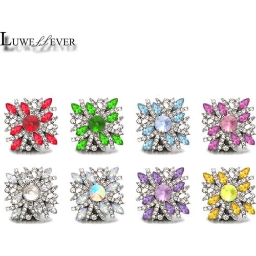 Hot Component 023 Crystal 18mm Metal Snap Button For Bracelet Necklace Interchangeable Jewelry Women Accessorie Findings