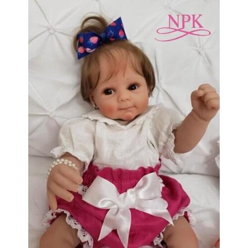 NPK 50CM reborn sweet smile new design face baby girl baby hand made high quality doll real soft touch cuddly baby birthday Gift