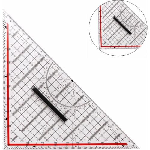 14CM/20CM/30CM Drawing Triangle Ruler Protractor Measurement Ruler With Handle Multi-function Drawing Design Ruler Stationery