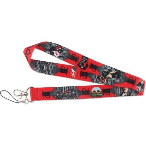 12pcs/lot E2218 Twin Peaks Multifunction lanyard for mobile phone key in strap necklace card holder webbing keychain keyring