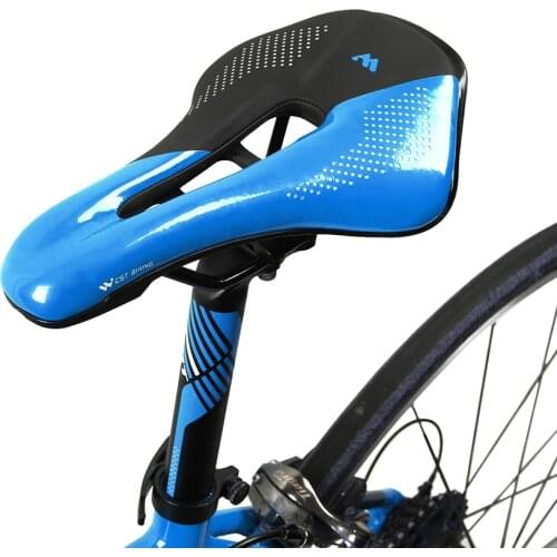 MTB Mountain Bike Saddle PU Leather Road Bicycle Thickened Cycling Soft Hollow Breathable Seat Cushion Bicycle Parts Accessories