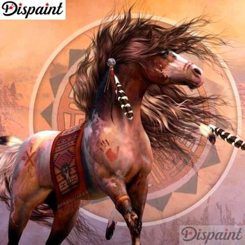 Dispaint Full Square/Round Drill 5D DIY Diamond Painting "Animal horse" Embroidery Cross Stitch 3D Home Decor A10406