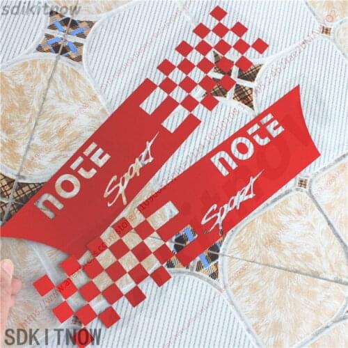 2pcs Car Square Sports Decal Front rear Door Sticker Styling Window Decoration For NISSAN NOTE E11 E12 2008 2014 accessories