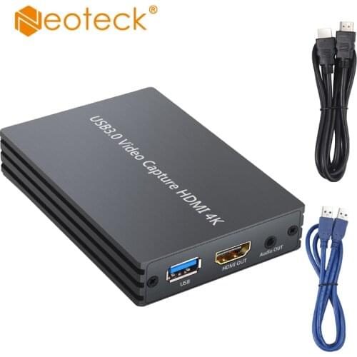 Neoteck 4k HDMI Game Capture Card 1080P HDMI to USB 3.0 Live Video Capture Game Capture With HDMI Loop-out With Microphone In