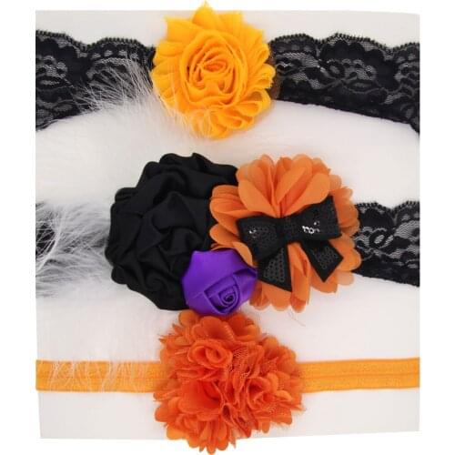 3 SETS Baby Girls Lace Hairbands Infants Kids Halloween Dress Up Hair Band Flower Bow Headband Hair Accessories Suit For Child