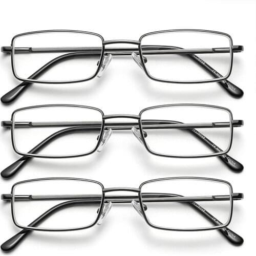3 Pack Reading Glasses for Men 2021 Trendy Metal Frame Blue Light Blocking Reading Glasses 1.0 1.5 2.0 2.5 3.0 3.5 4.0 Readers