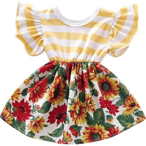 Girl Dress 2019 Summer Toddler Baby Girl Sunflower Dress Princess Party Pageant Tutu Sundress