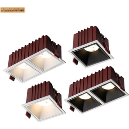 Dimmable Square Frameless NO Dazzling COB Recessed Downlight7W12W14W 24W LED Ceiling Spot Light for Bedroom Living room Kitchen