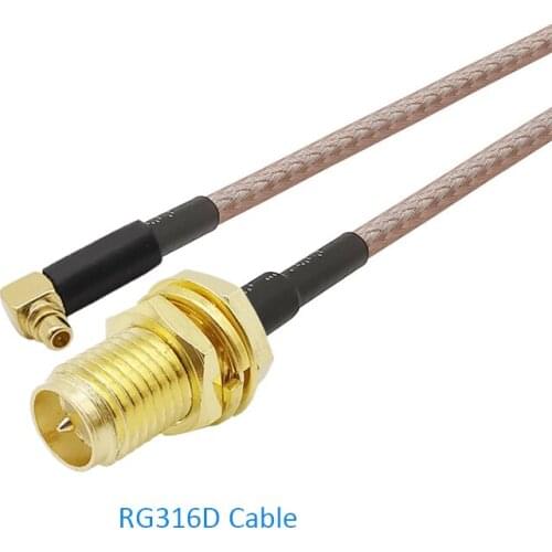 SMA to MMCX RG316D RF Cable RP-SMA Female to MMCX Male Right Angle FPV Antenna for PandaRC VT5804/VT5804PRO/VT5804V2 RC Drone