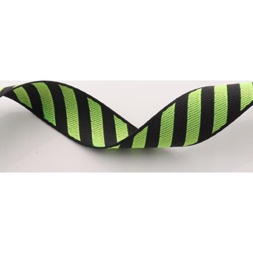 Soft ribbon Strap 25mm Green striped Webbing Ribbon webbing Collar strap Handbag ribbon Strap Lanyard Ribbon Tote Strap
