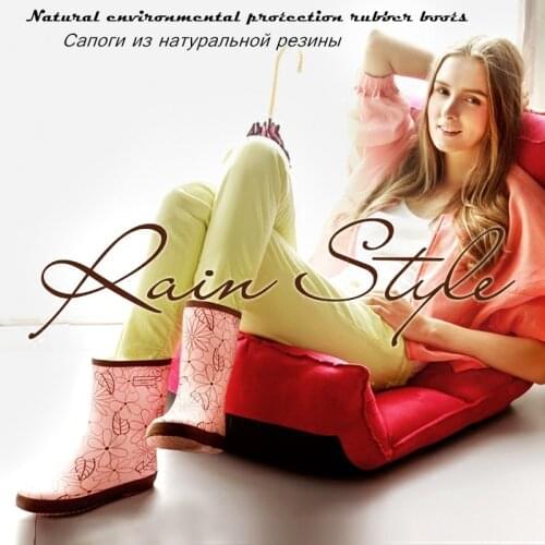 Womens Short Rubber Rain Boots Wading Shoes Waterproof Non-slip Autumn Ladies Fishing Garden Aqua River Wellies Waders Flowers