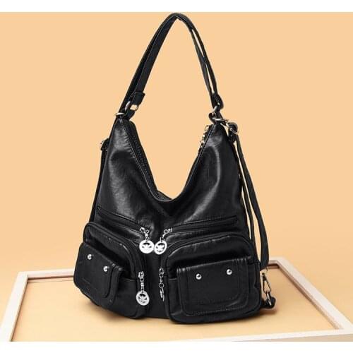 Luxury Bags Women Leather Bags for Women Casual Tote Bags Large Capacity Work Package Vintage Handbags Multifunction Totes