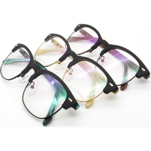 Retro Handmade Acetate Eyeglasses Frames Men Optical Eyewear Frames Imitation Wood Clear Lens Myopia Spectacles