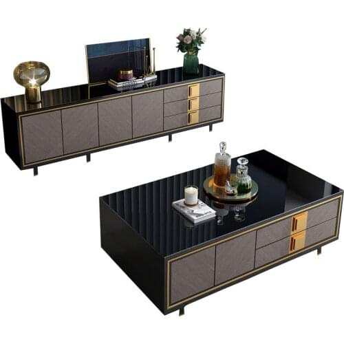 High end glass tea table Higher living room furniture tv cabinet and coffee table tv stand for bedroom