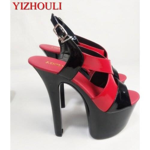 Womens 17cm High Heels Platform Sandals Gorgeous silver glitter heels 7 inch Fetish High Heel Shoes sexy clubbing dance shoes