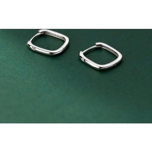 925 Sterling Silver OL Style Hoop Earrings Temperament Fashion Women Luxury Jewelry Engagement Gift