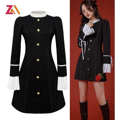 ZALady chic korean women mini dress black white patchwork ruffles fashion design slim bow long sleeve elegant dresses women robe