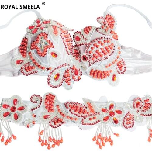Women belly dance costume set bellydance wear Sexy Night dance clothes Carnival costume Tops Waist Chain Belly Dancing Bra Belt