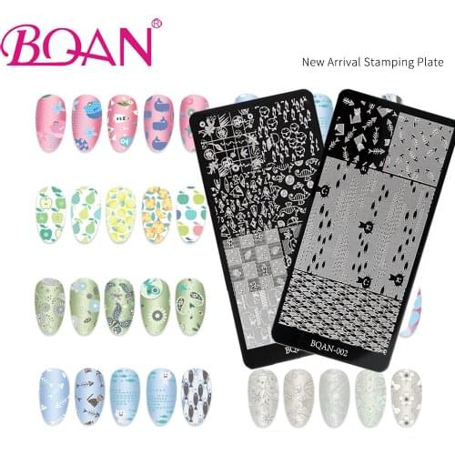 BQAN 1PC Nail Stamping Plate Geometry Stamp Template Nail Image Plate Stencil DIY Printing Stainless Steel Tools Manicure Tools