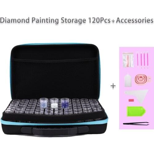 15/30/60/120 Pcs Dmand Painting Diamant Organizer Storage Accessoires Diamond Box Props Diamand Portable Container Zipper Tools
