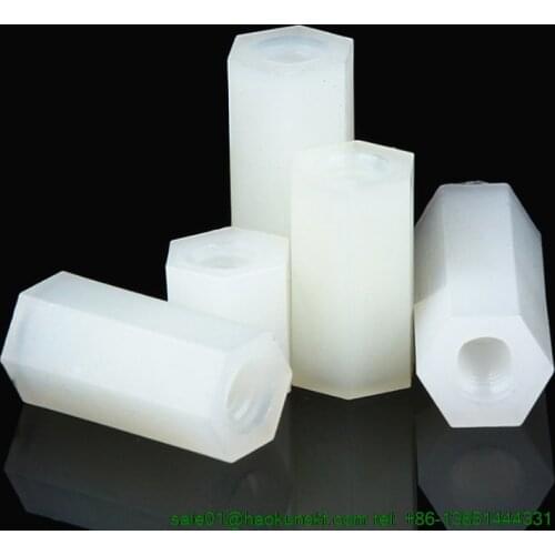 20pcs 50pcs M2 M2.5 M3 M4 Black or White Spacing Screw Column Flat Head Female Double Pass Nylon Plastic Nut for PCB Fixed