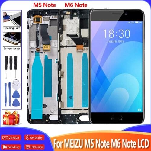 AAA/OEM For MEIZU M6 Note M5 Note LCD Display Touch Screen Digitizer Replacement Original LCD With Frame+Tools Repair parts