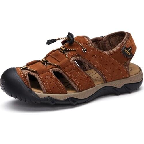 AIKE Asia summer new leather sandals fashion brand design mens casual shoes beach shoes mens sandals Sandalias de hombre 38-47