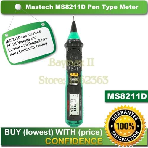 Mastech MS8211D Pen-type Digital Multimeter Manual/Auto Range AC/DC Current Voltage Meter with Logic Level Test