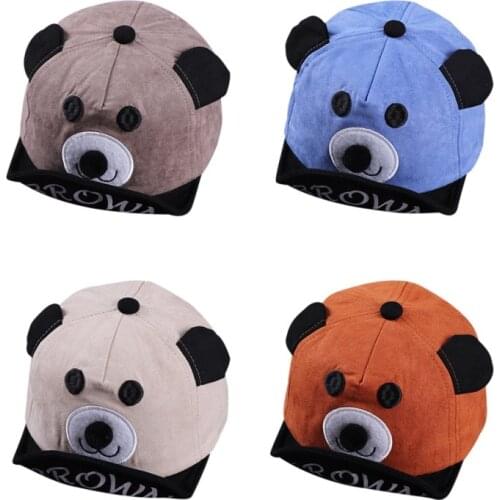 Baby Hat For Girls Boy Babies Cute Bear Cartoon Beach Hats Children Baseball Cap Toddler Infant Baby Accessories Newborn
