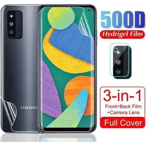 For Samsung Galaxy F52 5G Soft Hydrogel Camera Lens Front Back Protective Film For Sansung Samong F 52 6.67" Phone Film Not Glas