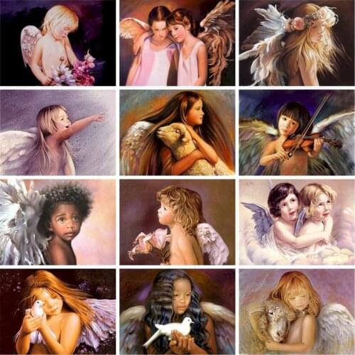 GATYZTORY DIY Painting By Numbers Figure Angel Picture HandPainted Oil Painting Acrylic Painting Unique Gift Home Decoration