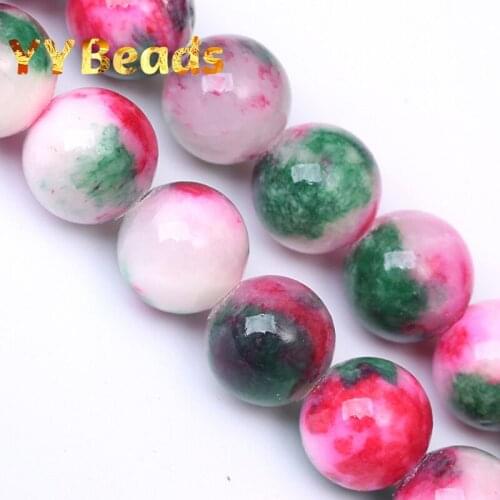 5A Quality Natural Pink Green Persian Jades Stone Beads Loose Charm Beads 6 8 10 12mm For Jewelry Making DIY Bracelets Wholesale